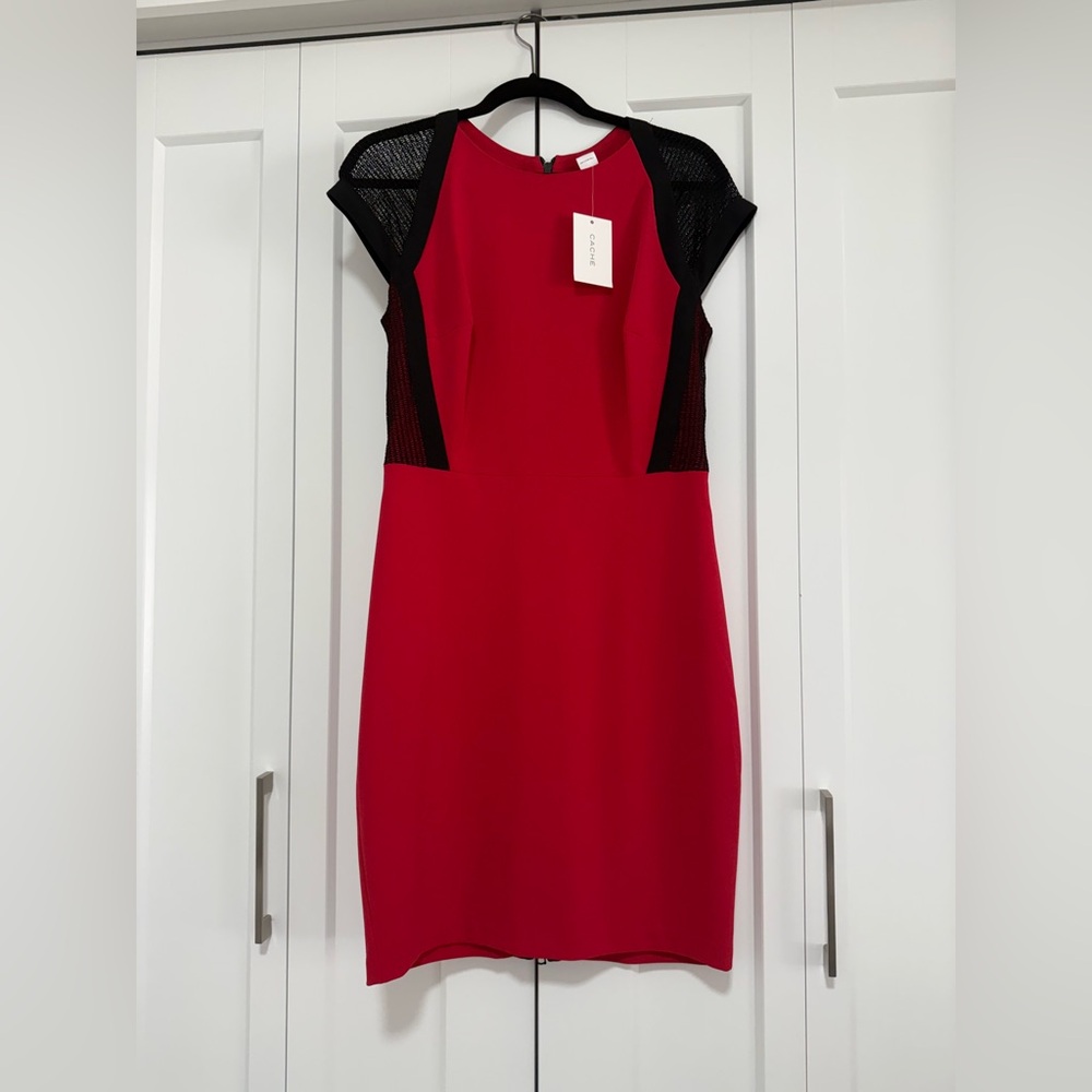 Cache Red and Black Mini Dress
